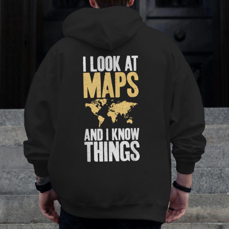 I Look At Maps And i Know Things Teacher Geographer Men Zip Up Hoodie Back Print, funny design I Look At Maps And i Know Things Teacher Geographer Men Zip Up Hoodie Back Print, funny design