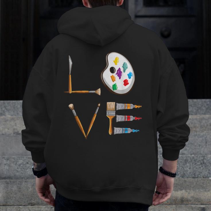 Love Art For Artist Art Teacher Men Zip Up Hoodie Back Print, funny design Love Art For Artist Art Teacher Men Zip Up Hoodie Back Print, funny design