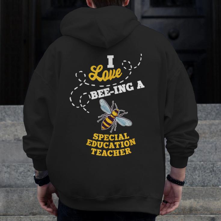 I Love Bee-Ing A Special Education Teacher Honey Bee Job For Men Women Men Zip Up Hoodie Back Print, funny design I Love Bee-Ing A Special Education Teacher Honey Bee Job For Men Women Men Zip Up Hoodie Back Print, funny design