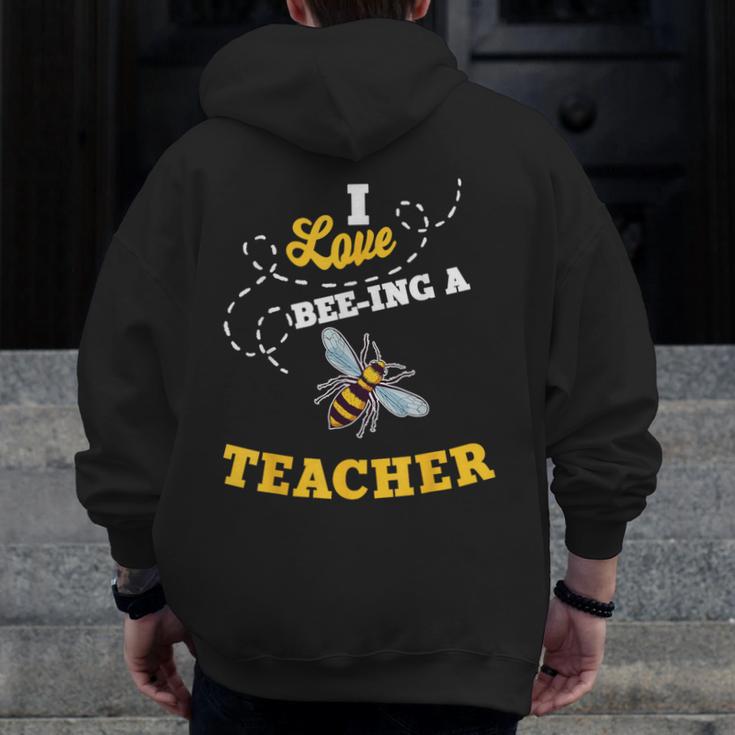 I Love Bee-Ing A Teacher Honey Bee Job Profession Men Zip Up Hoodie Back Print, funny design I Love Bee-Ing A Teacher Honey Bee Job Profession Men Zip Up Hoodie Back Print, funny design