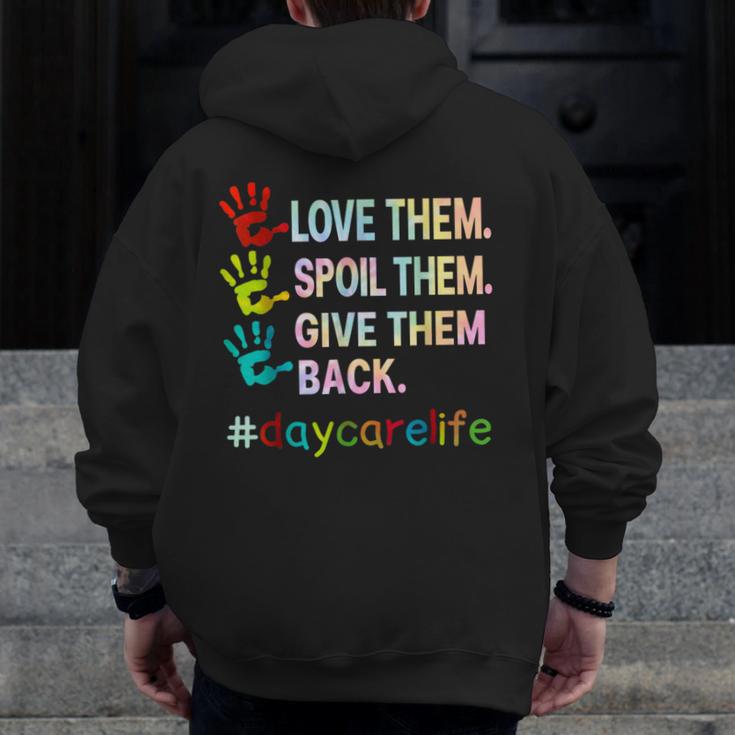 Love Daycare Provider Childcare Teacher Tie Dye Men Zip Up Hoodie Back Print, funny design Love Daycare Provider Childcare Teacher Tie Dye Men Zip Up Hoodie Back Print, funny design