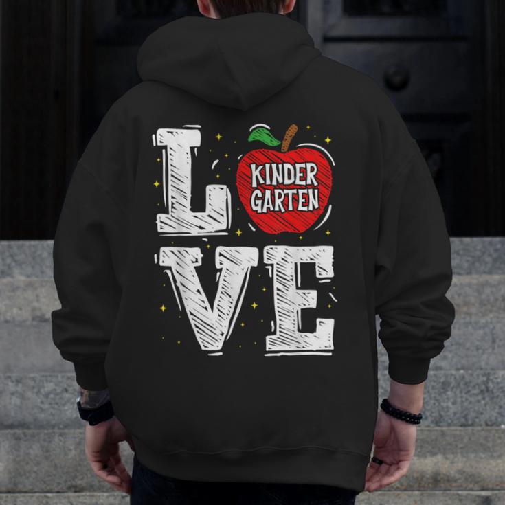 LOVE Kindergarten Teacher Student School Apple Men Zip Up Hoodie Back Print, funny design LOVE Kindergarten Teacher Student School Apple Men Zip Up Hoodie Back Print, funny design