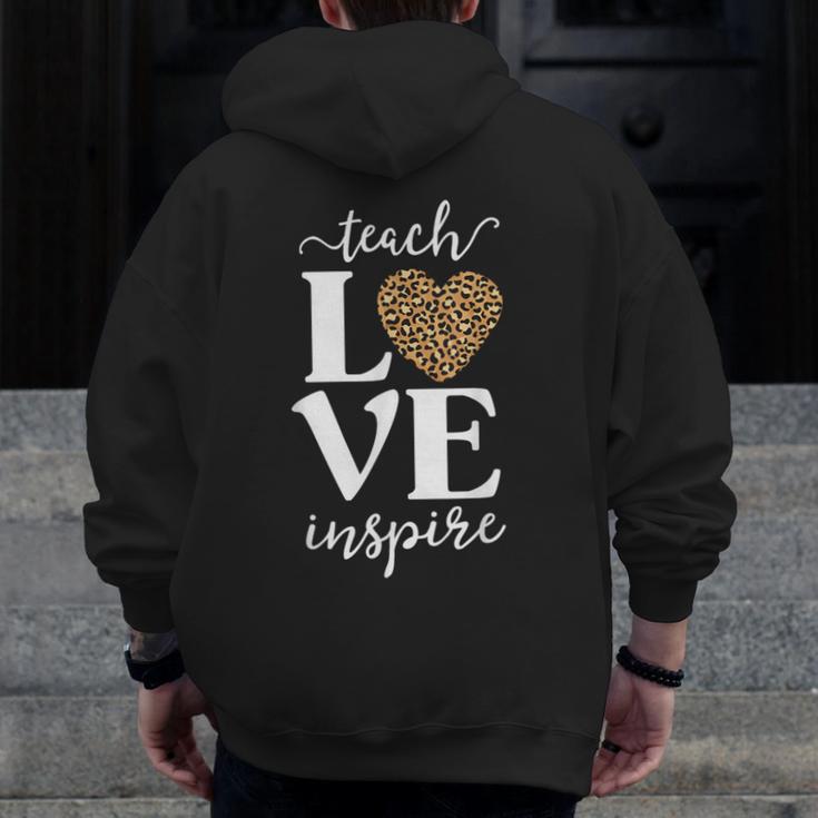 Love Leopard Print Teacher Cheetah School Inspire Teach Men Zip Up Hoodie Back Print, funny design Love Leopard Print Teacher Cheetah School Inspire Teach Men Zip Up Hoodie Back Print, funny design