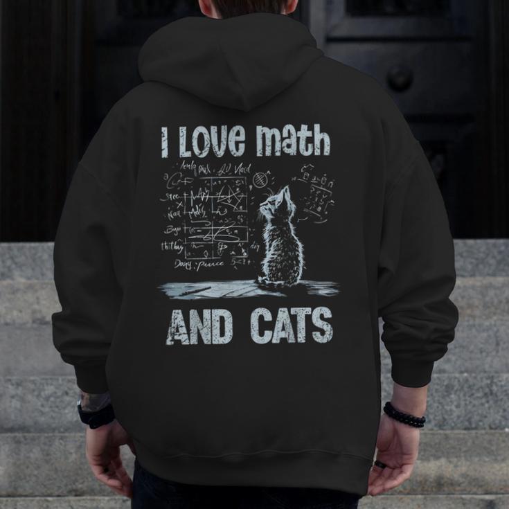 I Love Math And Cats Cat Lover Science Teacher Student Men Zip Up Hoodie Back Print, Science Teacher Gifts, funny design I Love Math And Cats Cat Lover Science Teacher Student Men Zip Up Hoodie Back Print, Science Teacher Gifts, funny design