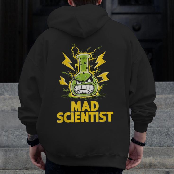 Mad Scientist Kids Youth Adult Science Teacher Chemistry Men Zip Up Hoodie Back Print, Science Teacher Gifts, funny design