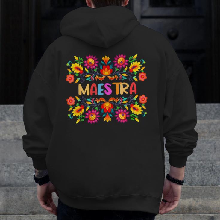 Maestra Cinco De Mayo Spanish Mexican Teacher Men Zip Up Hoodie Back Print, funny design Maestra Cinco De Mayo Spanish Mexican Teacher Men Zip Up Hoodie Back Print, funny design