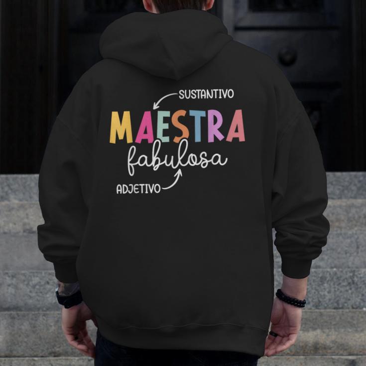 Maestra Fabulosa Maestra De EspañOl Spanish Teacher Men Zip Up Hoodie Back Print, funny design Maestra Fabulosa Maestra De EspañOl Spanish Teacher Men Zip Up Hoodie Back Print, funny design