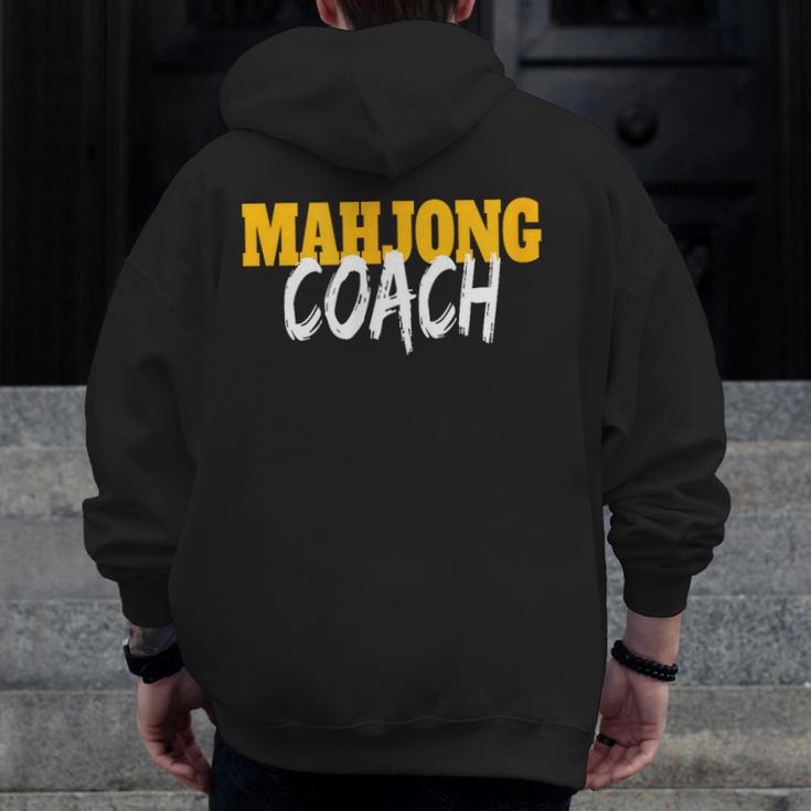 Mahjong Coach Coaching Trainer Teacher Men Zip Up Hoodie Back Print, funny design Mahjong Coach Coaching Trainer Teacher Men Zip Up Hoodie Back Print, funny design