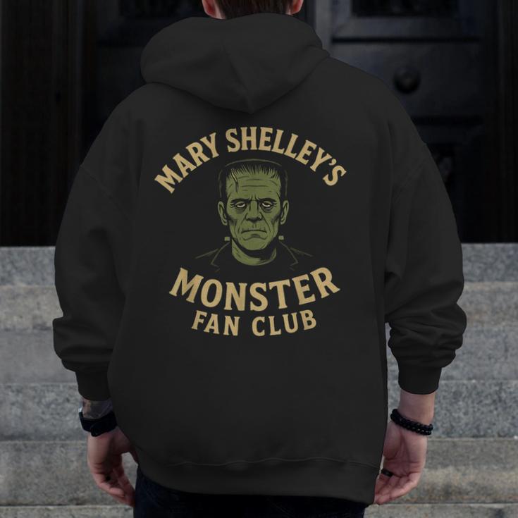 Mary Shelley's Monster Fan Club Gothic Horror Parody Men Zip Up Hoodie Back Print, funny design