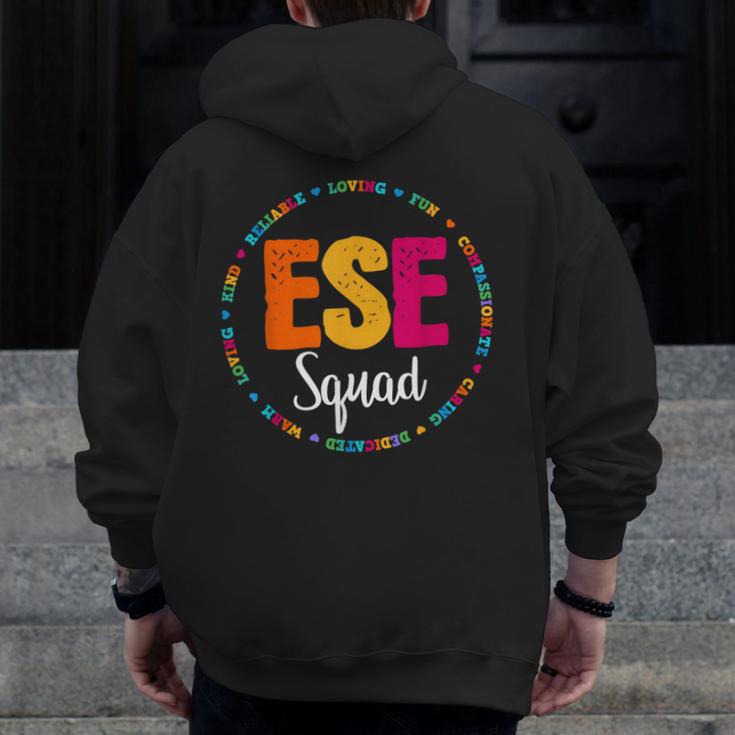 Matching ESE Squad First Last Day Team Teacher Student Tribe Men Zip Up Hoodie Back Print, funny design