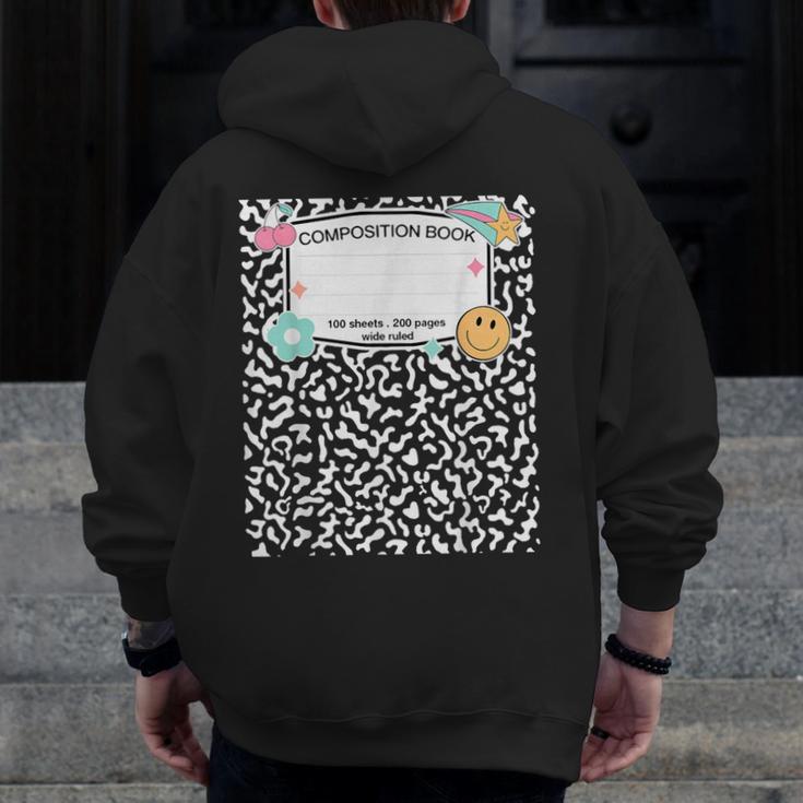 Matching Group Halloween Teacher Composition Book Notebook Men Zip Up Hoodie Back Print, funny design Matching Group Halloween Teacher Composition Book Notebook Men Zip Up Hoodie Back Print, funny design