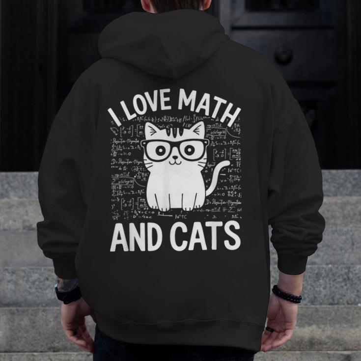 Math And Cats Apparel For Teachers Students Cat Lovers Men Zip Up Hoodie Back Print, funny design Math And Cats Apparel For Teachers Students Cat Lovers Men Zip Up Hoodie Back Print, funny design