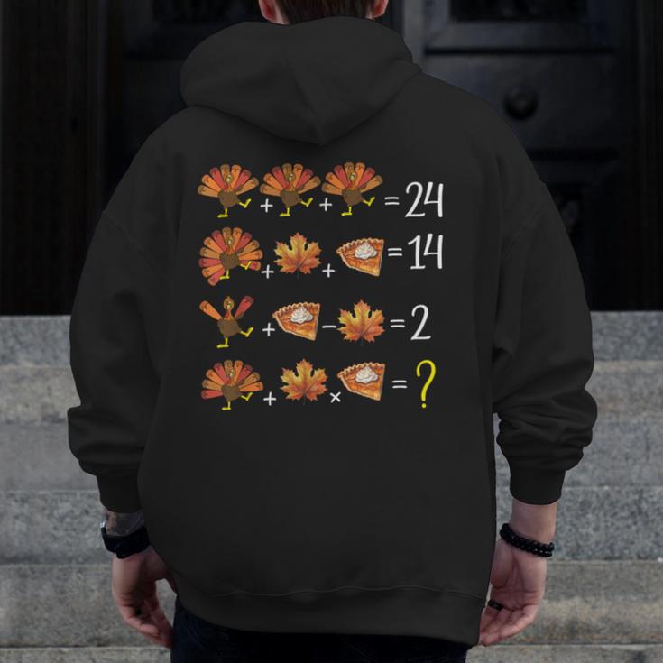 Math Number Thanksgiving Count Answer Pie Turkey Teacher Men Zip Up Hoodie Back Print, funny design Math Number Thanksgiving Count Answer Pie Turkey Teacher Men Zip Up Hoodie Back Print, funny design