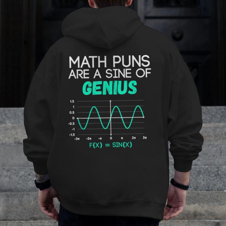 Math Puns Are a Sine Of Genius Math Teacher T-Shirt Men Zip Up Hoodie Back Print, funny design Math Puns Are a Sine Of Genius Math Teacher T-Shirt Men Zip Up Hoodie Back Print, funny design