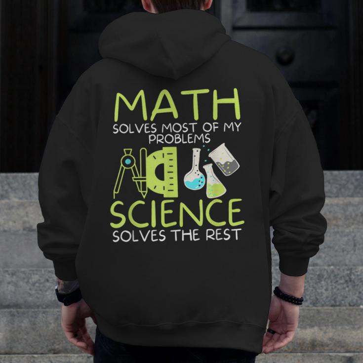 Math Solves Most Of My Problems Science Math Science Teacher Men Zip Up Hoodie Back Print, Science Teacher Gifts, funny design Math Solves Most Of My Problems Science Math Science Teacher Men Zip Up Hoodie Back Print, Science Teacher Gifts, funny design