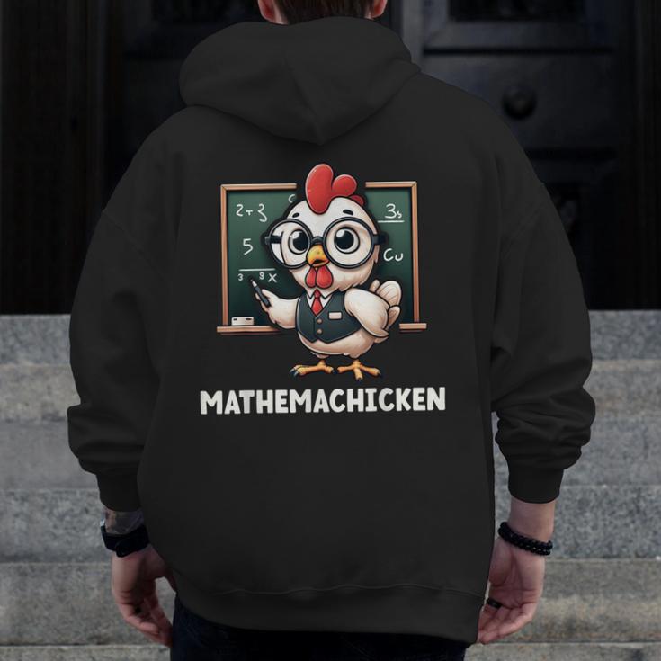 Math Teacher Chicken Mathemachicken Pun Men Zip Up Hoodie Back Print, funny design Math Teacher Chicken Mathemachicken Pun Men Zip Up Hoodie Back Print, funny design