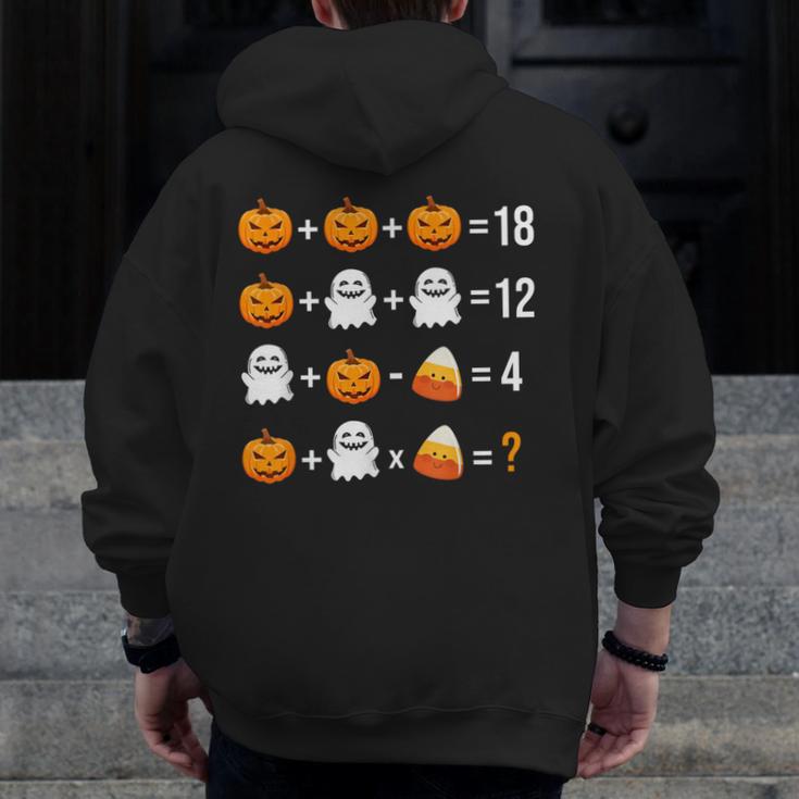 Math Teacher Halloween Equation Pumpkin Ghost Candy Corn Men Zip Up Hoodie Back Print, funny design Math Teacher Halloween Equation Pumpkin Ghost Candy Corn Men Zip Up Hoodie Back Print, funny design