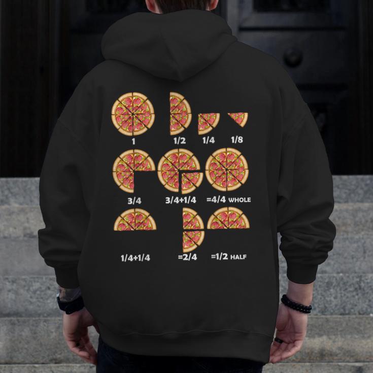 Maths Day Costume Idea Kids Teachers Pizza Slice Fraction Men Zip Up Hoodie Back Print, funny design Maths Day Costume Idea Kids Teachers Pizza Slice Fraction Men Zip Up Hoodie Back Print, funny design