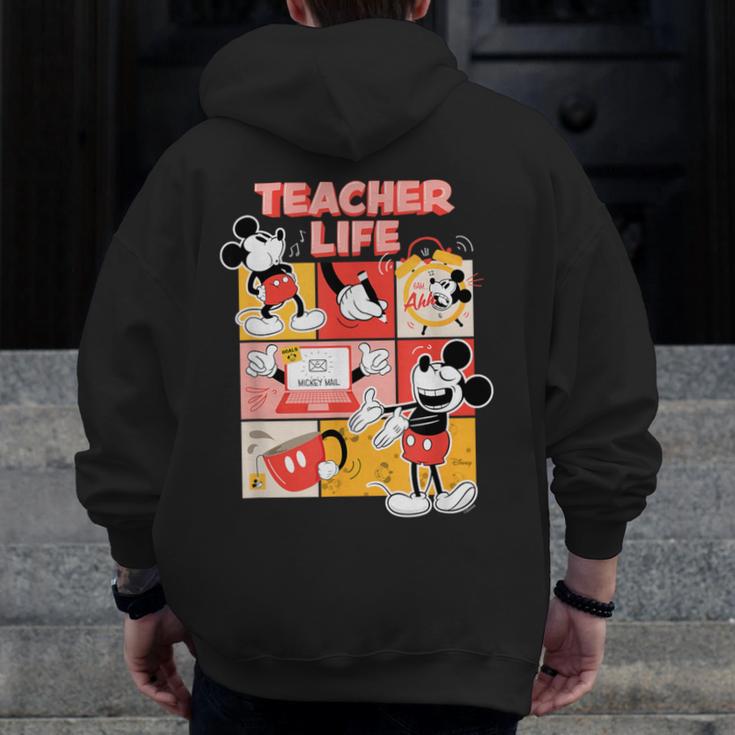 Mickey Mouse Teacher Life Men Zip Up Hoodie Back Print, funny design Mickey Mouse Teacher Life Men Zip Up Hoodie Back Print, funny design