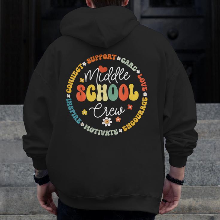 Middle School Crew Back To School For Teacher Men Zip Up Hoodie Back Print, funny design Middle School Crew Back To School For Teacher Men Zip Up Hoodie Back Print, funny design