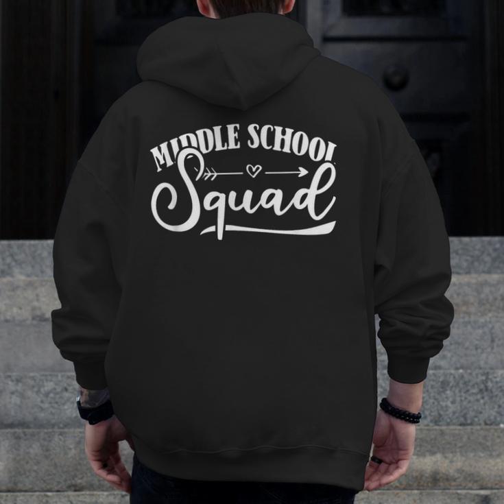 Middle School Squad Teacher Men Zip Up Hoodie Back Print, funny design Middle School Squad Teacher Men Zip Up Hoodie Back Print, funny design