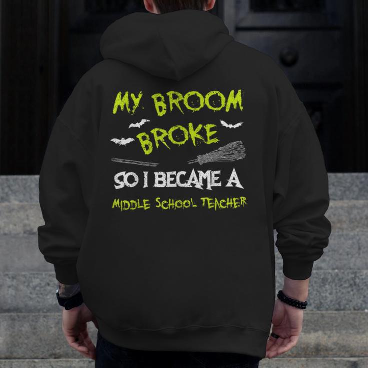 Middle School Teacher Halloween Costume Shirt Lazy Men Zip Up Hoodie Back Print, funny design Middle School Teacher Halloween Costume Shirt Lazy Men Zip Up Hoodie Back Print, funny design
