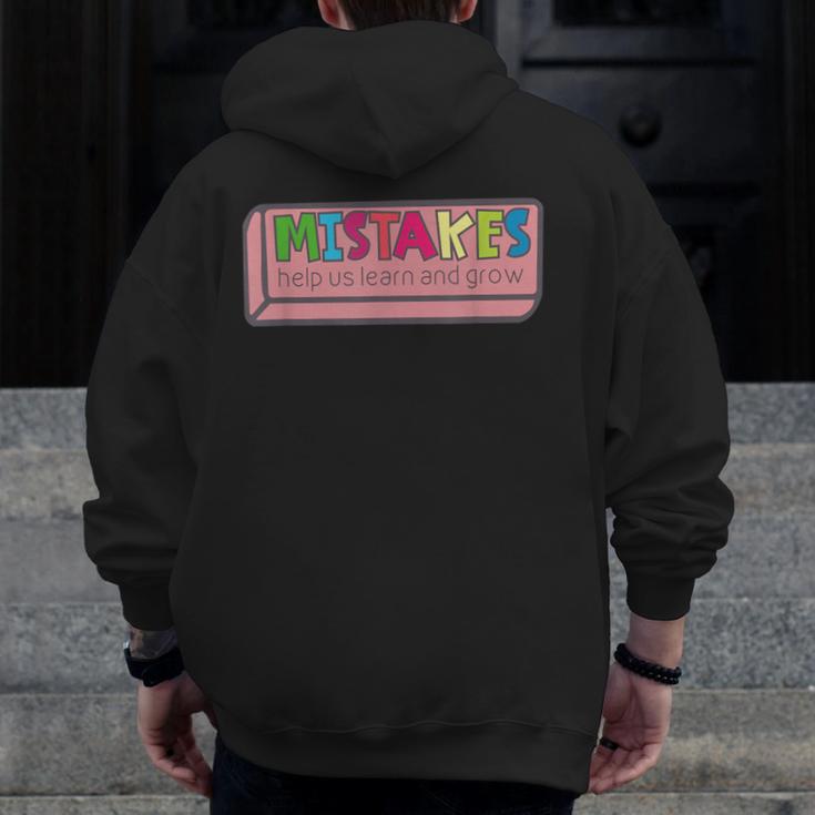 Mistakes Help Us Grow And Learn Teacher Men Zip Up Hoodie Back Print, funny design Mistakes Help Us Grow And Learn Teacher Men Zip Up Hoodie Back Print, funny design