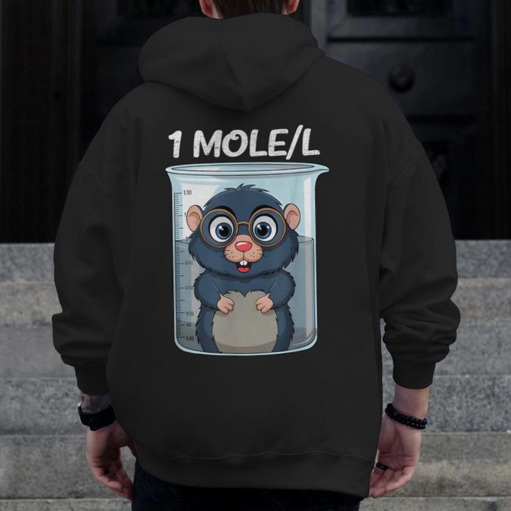 Mole Chemistry Chemist Student Science Teacher Men Zip Up Hoodie Back Print, Science Teacher Gifts, funny design