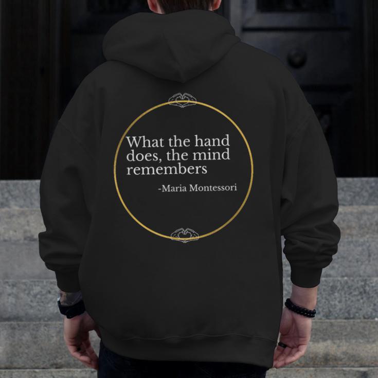 Montessori Children Grow In The Hands Of Teachers Men Zip Up Hoodie Back Print, funny design