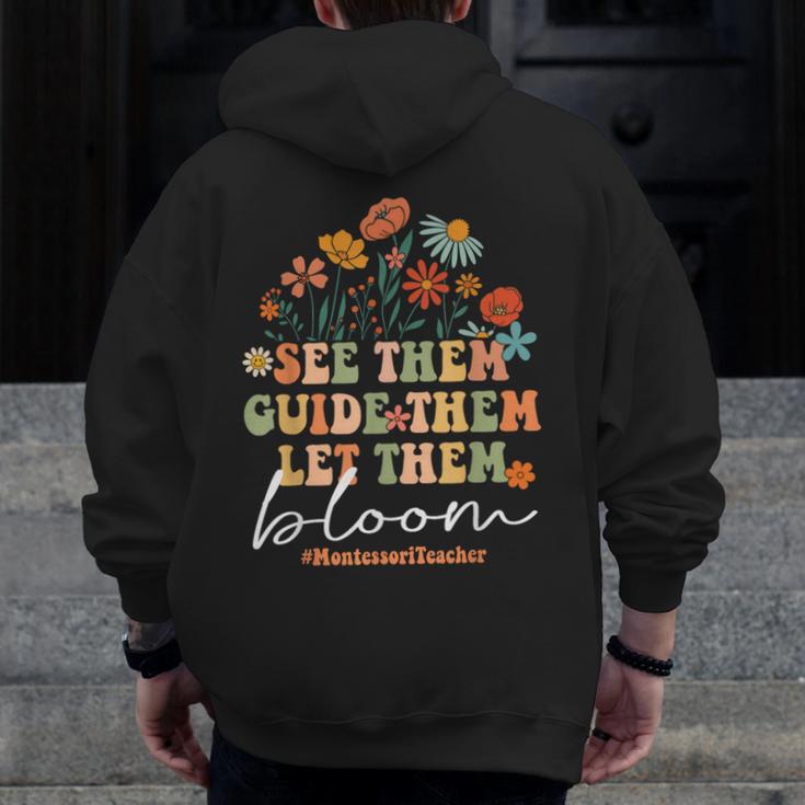 Montessori Teacher Men Zip Up Hoodie Back Print, funny design Montessori Teacher Men Zip Up Hoodie Back Print, funny design