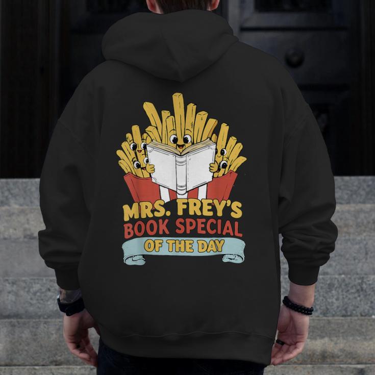 Mrs Frey Book Special Reading Elementary Teacher Men Zip Up Hoodie Back Print, funny design Mrs Frey Book Special Reading Elementary Teacher Men Zip Up Hoodie Back Print, funny design