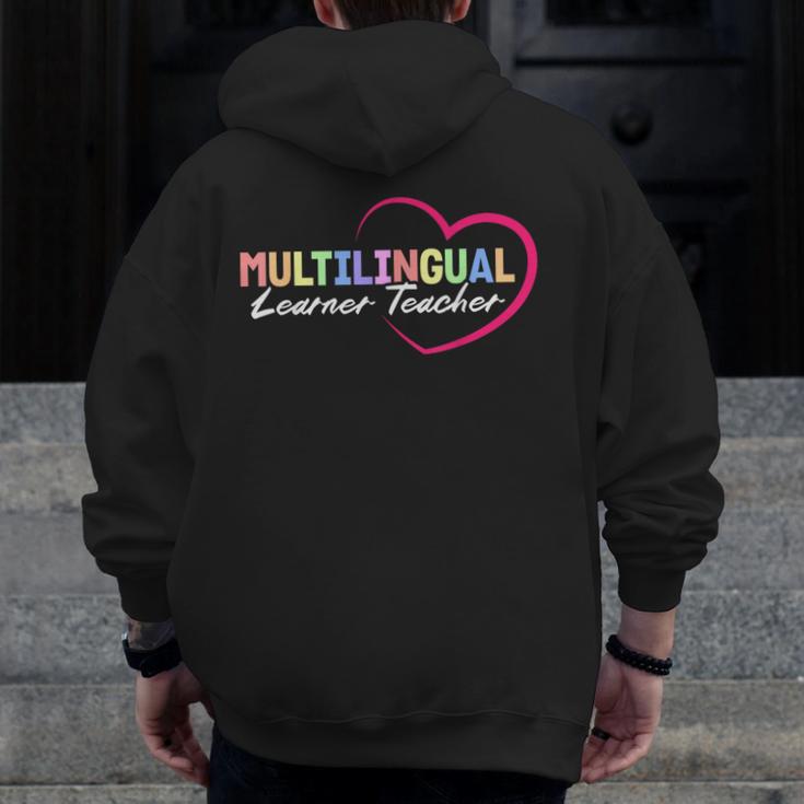 Multilingual Learner Teacher Heart Men Zip Up Hoodie Back Print, funny design Multilingual Learner Teacher Heart Men Zip Up Hoodie Back Print, funny design
