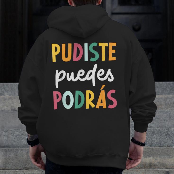 Multilingual Hispanic Heritage Spanish Teacher Maestra Men Zip Up Hoodie Back Print, funny design Multilingual Hispanic Heritage Spanish Teacher Maestra Men Zip Up Hoodie Back Print, funny design