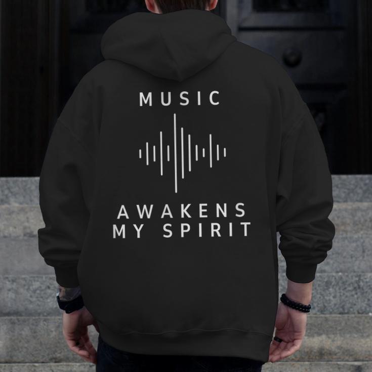 Music Awakens My Spirit Inspiring Musician Teacher Quote Men Zip Up Hoodie Back Print, funny design Music Awakens My Spirit Inspiring Musician Teacher Quote Men Zip Up Hoodie Back Print, funny design