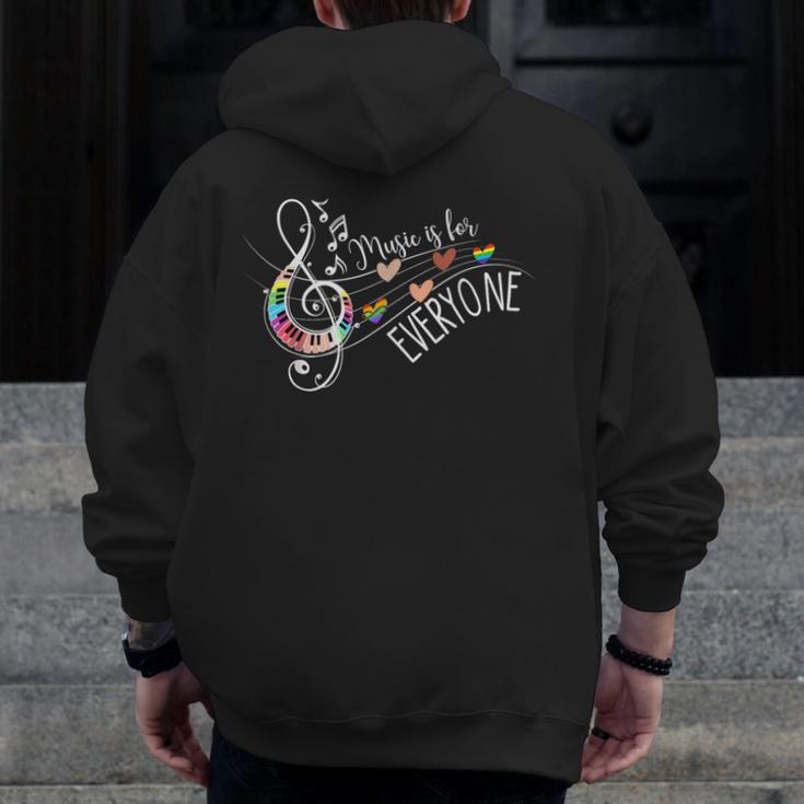 Music Is For Everyone Music Teacher Men Zip Up Hoodie Back Print, funny design Music Is For Everyone Music Teacher Men Zip Up Hoodie Back Print, funny design