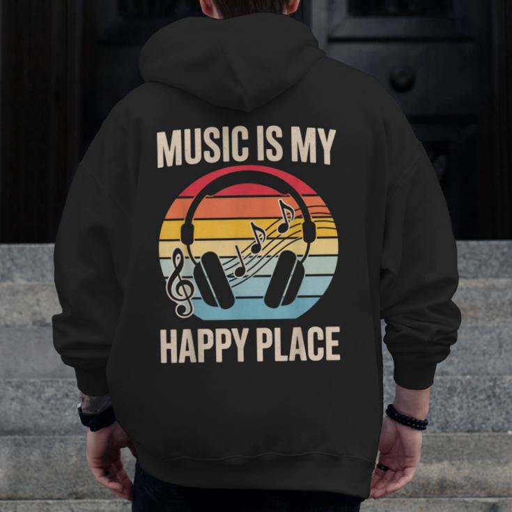 Music For Men Women Music Teacher Music Lover Men Zip Up Hoodie Back Print, funny design