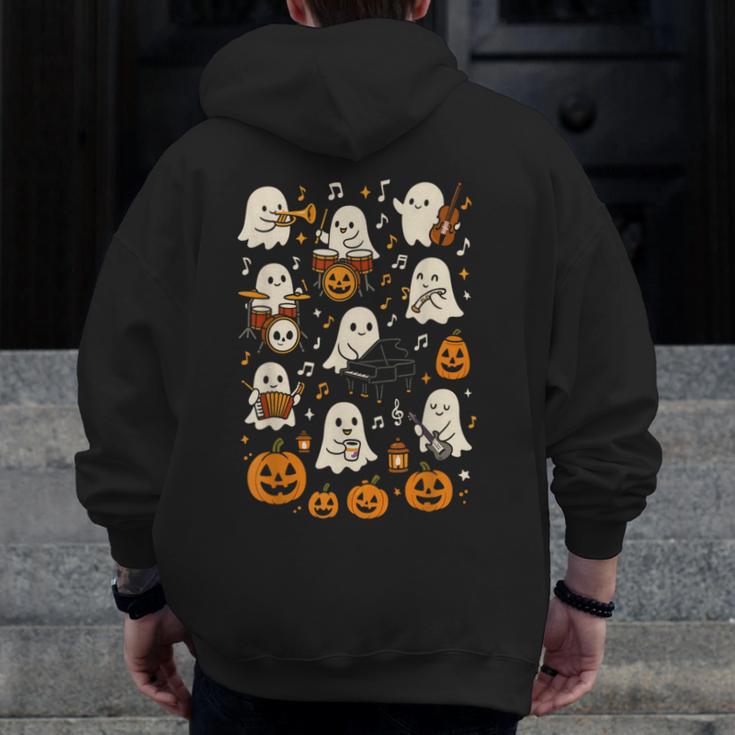 Music Teacher Orchestra Shirt Spooky Halloween Ghost Band Men Zip Up Hoodie Back Print, funny design Music Teacher Orchestra Shirt Spooky Halloween Ghost Band Men Zip Up Hoodie Back Print, funny design