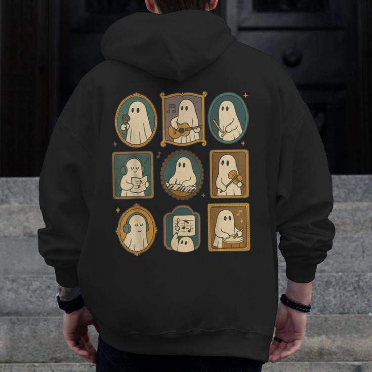 Music Teacher Orchestra Spooky Halloween Ghost Band Men Zip Up Hoodie Back Print, funny design Music Teacher Orchestra Spooky Halloween Ghost Band Men Zip Up Hoodie Back Print, funny design