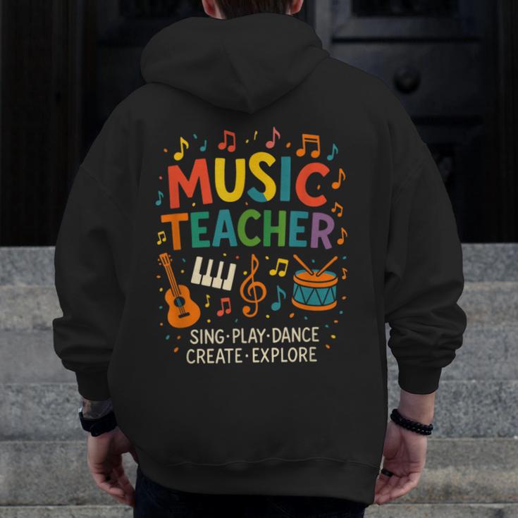 Music Teacher Music Sing Play Dance Choir Piano Men Zip Up Hoodie Back Print, funny design Music Teacher Music Sing Play Dance Choir Piano Men Zip Up Hoodie Back Print, funny design