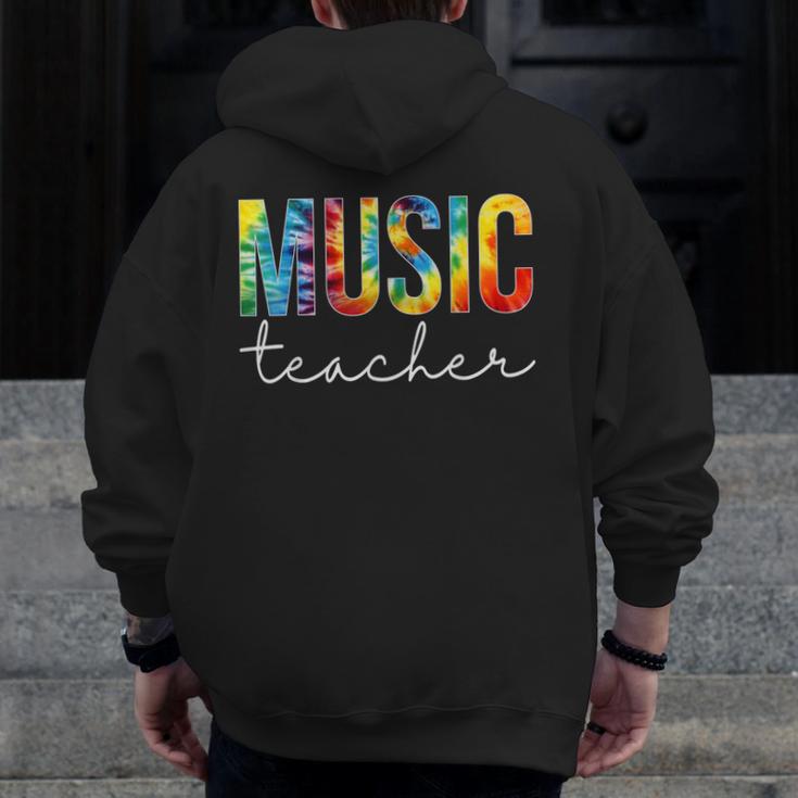 Music Teacher Tie Dye Appreciation Day Hello Back To School Men Women Men Zip Up Hoodie Back Print, funny design