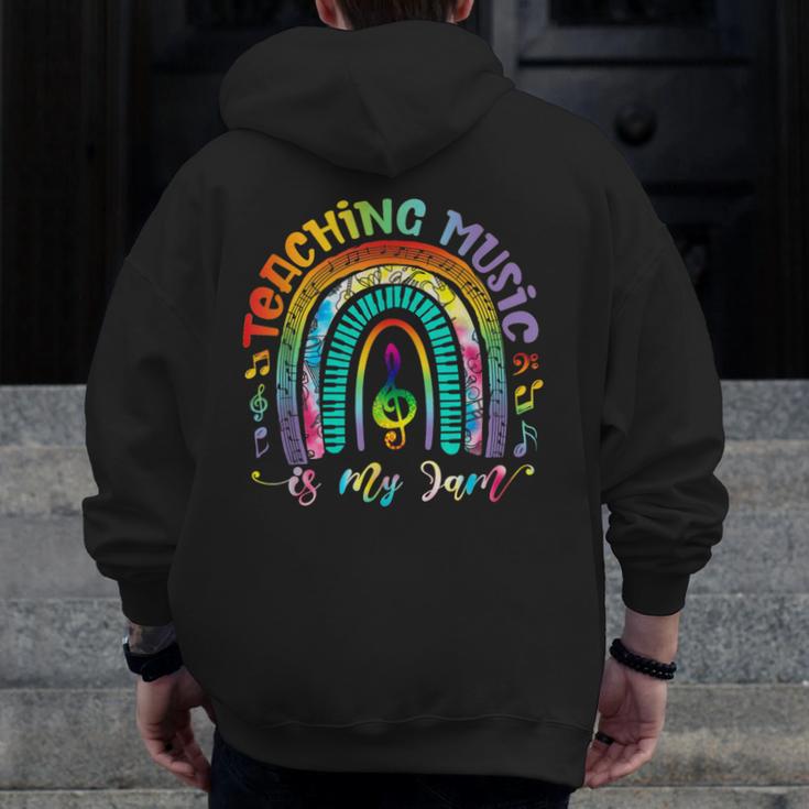 Musical Teacher Teaching Music Is My Jam Rainbow Tie Dye Men Zip Up Hoodie Back Print, funny design Musical Teacher Teaching Music Is My Jam Rainbow Tie Dye Men Zip Up Hoodie Back Print, funny design