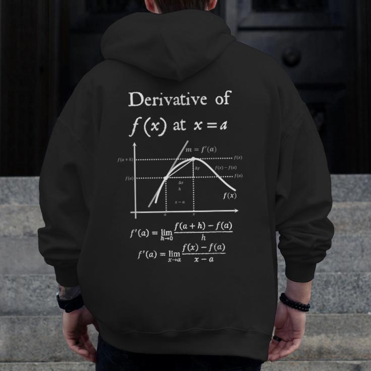 Nerdy Definition Of Derivative Limit Calculus Math Teacher Men Zip Up Hoodie Back Print, funny design