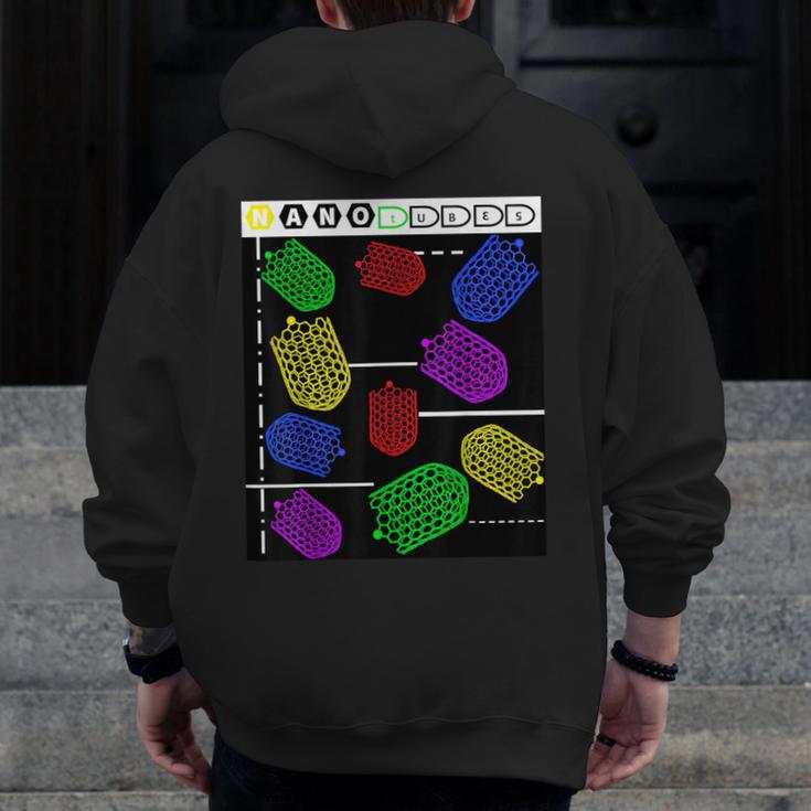 Nerdy Forms Nanotubes Chemistry Teacher Geek Men Zip Up Hoodie Back Print, funny design