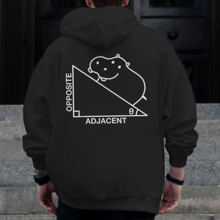 Nerdy Hippotenuse Hypotenuse Hippopotamus Math Teacher Men Zip Up Hoodie Back Print, funny design