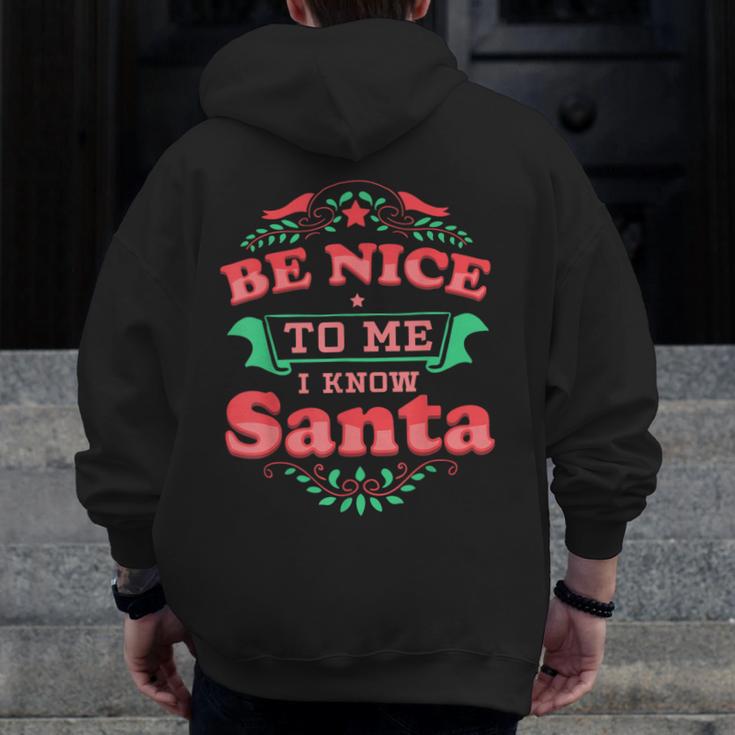 Be Nice To Me I Know Santa Teacher Christmas Men Women Men Zip Up Hoodie Back Print, funny design Be Nice To Me I Know Santa Teacher Christmas Men Women Men Zip Up Hoodie Back Print, funny design