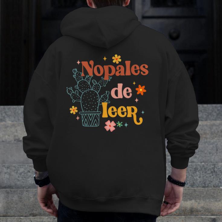Nopales De Leer Spanish Teacher Maestra Cactus Bilingual Men Zip Up Hoodie Back Print, funny design Nopales De Leer Spanish Teacher Maestra Cactus Bilingual Men Zip Up Hoodie Back Print, funny design