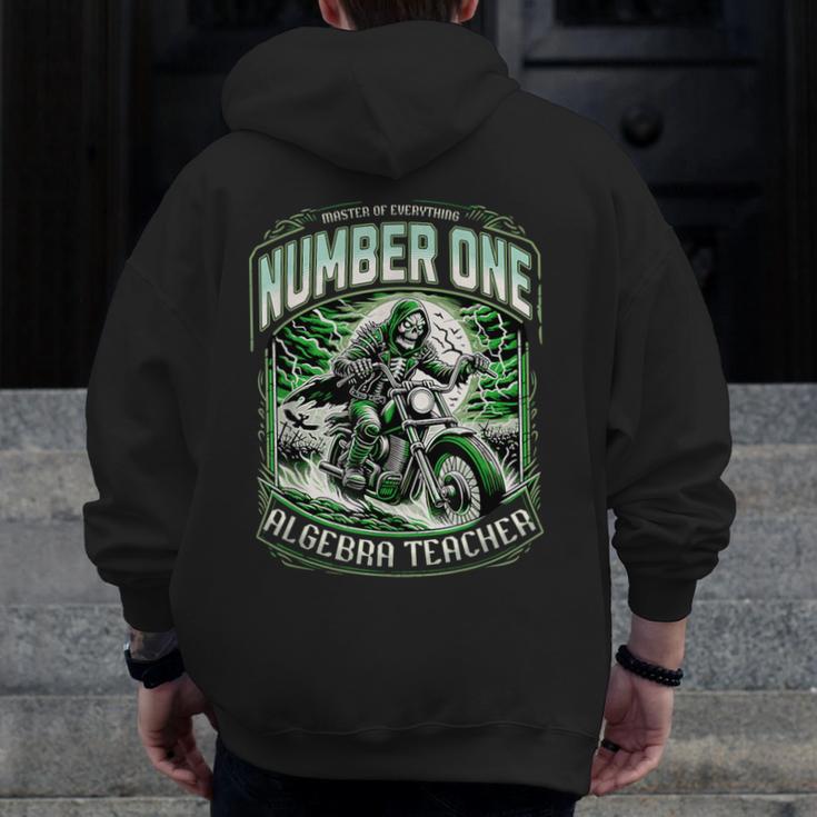 Number One Algebra Teacher 1 Career s Men Zip Up Hoodie Back Print, funny design Number One Algebra Teacher 1 Career s Men Zip Up Hoodie Back Print, funny design