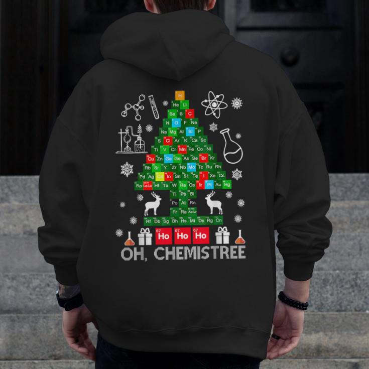 Oh Chemistree Scientist Chemical Christmas Xmas Teacher Men Zip Up Hoodie Back Print, funny design Oh Chemistree Scientist Chemical Christmas Xmas Teacher Men Zip Up Hoodie Back Print, funny design