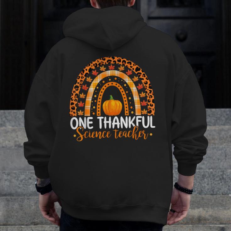 One Thankful Science Teacher Rainbow Boho Fall Thanksgiving Men Zip Up Hoodie Back Print, Science Teacher Gifts, funny design One Thankful Science Teacher Rainbow Boho Fall Thanksgiving Men Zip Up Hoodie Back Print, Science Teacher Gifts, funny design