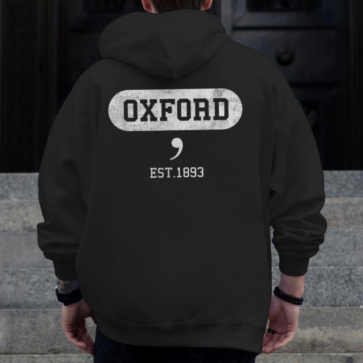Oxford Comma English Teacher Shirt T-Shirt Men Zip Up Hoodie Back Print, English Teacher Gifts, funny design